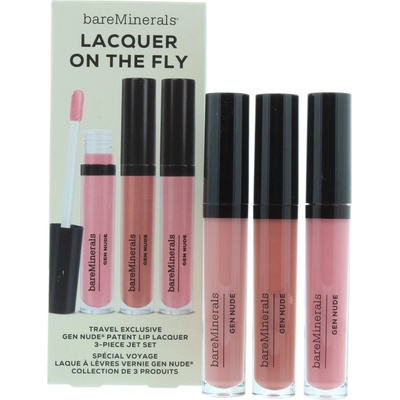 BareMinerals Lacquer On The Fly Set BareMinerals: Gen Nude Liquid Lipstick Cant Even 37 ml + Gen Nude Liquid Lipstick Dahling 37 ml + Gen Nude Liquid Lipstick Major 37 ml