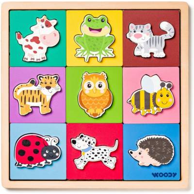 Woody Puzzle se zvířátky tvary barva
