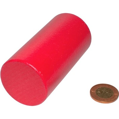 DrKO Dřevěný válec 10 cm 1ks červená