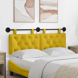 vidaXL Табла за легло висяща Жълто Кадифе (3424616)