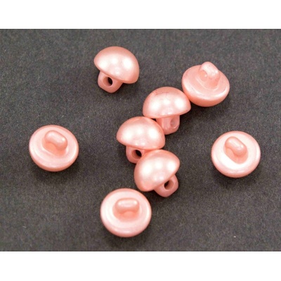 Gombík perlička so spodným prišitím - tmavá lososová - priemer 0,9 cm