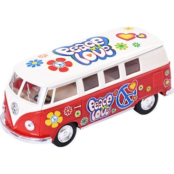 Kinsmart Autobus VW Peace kov 13 cm zpětné natažení