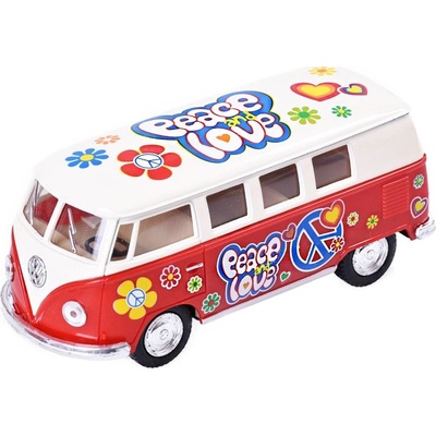 Kinsmart Autobus VW Peace kov 13 cm zpětné natažení