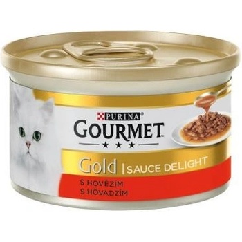 Gourmet Gold cat Sauce Delight s hovězím v omáčce 85 g