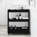 vidaXL Тесен Тролей за Съхранение Черния дъб 60 x 18 x 70 см (869249)