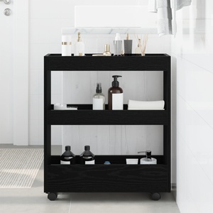 vidaXL Тесен Тролей за Съхранение Черния дъб 60 x 18 x 70 см (869249)