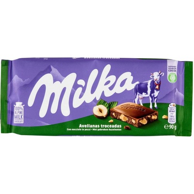 Milka mliečna čokoláda s kúskami orieškov 90 g