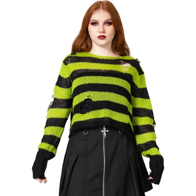 KILLSTAR дамски пуловер KILLSTAR - Slugs N' Snails Knit - зелено - KSRA007409