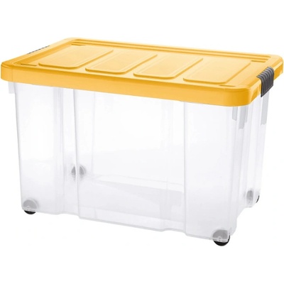 Tontarelli box s klipem a kolečky Puzzle 60 l 8035640ABV transparent oranžová