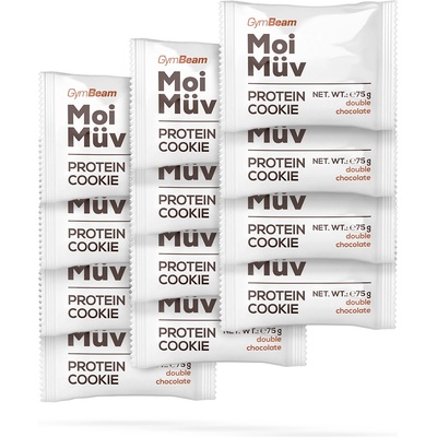 GymBeam MoiMüv Protein Cookie 12 x 75 g двоен шоколад