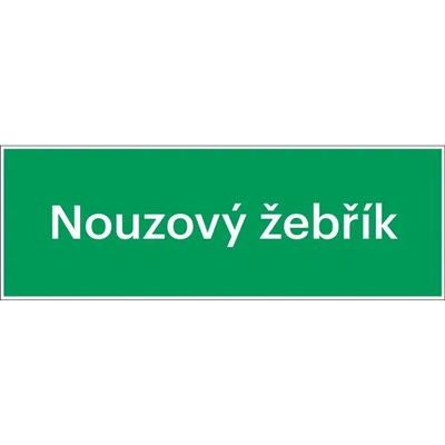 Bezpečnostní únikové značení, ''Nouzový žebřík'' – luminiscenční plast, 300×105 mm