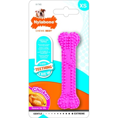 Nylabone Hračka NYLAB Puppy Teething Dental Chew ruzova XS