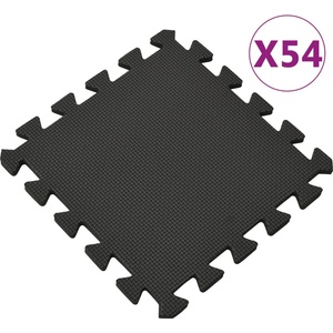 vidaXL Постелки за под 54 бр 4, 86 м2 EVA пяна черни (92457)