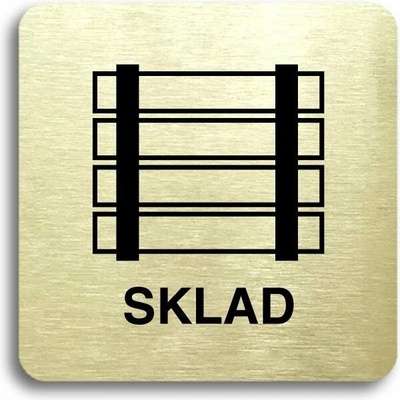 Accept Piktogram "sklad" (80 × 80 mm) (zlatá tabulka - černý tisk bez rámečku)