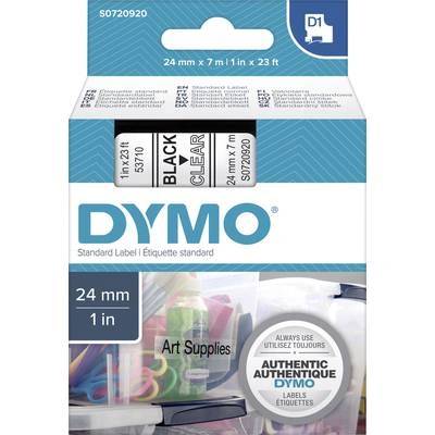 DYMO Ламинирани етикети, DYMO 53710 LabelManager D1, 24mm x 7m, черен/прозрачен, 53710 S0720920 (S0720920)