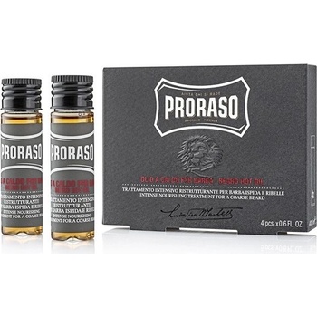 Proraso Hot Oil Beard Treatment Wood & Spice olej na bradu 4 x 17 ml