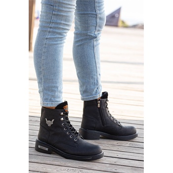 Moda Trend Мъжки боти с връзки - Черни #359145 (359145_Черно)