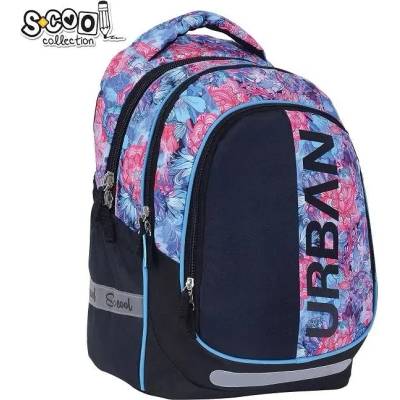 S-Cool Ученическа, анатомична раница scool urban flowers, олекотена