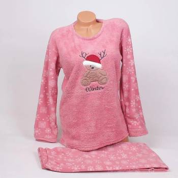 Image 1 of Коледна макси пижама в цвят пепел от рози с мече