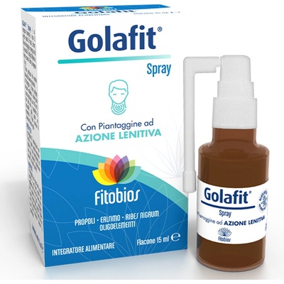 Fitobios Golafit - Успокояващ спрей за гърло с прополис и етерични масла, 15 ml (430451 FITO)
