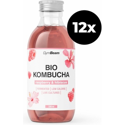 GymBeam BIO Kombucha malina & ibištek 12 x 330 ml