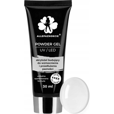 Allepaznokcie Akrylový prášok bezfarebný 30 ml