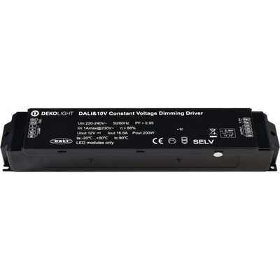 Deko-Light napájení BASIC, DIM, CV, 200AD-12V, DALI-Bus / Push / 1-10V konstantní napětí 0-16700 mA IP20 stmívatelné 12V DC 200,00 W 862160