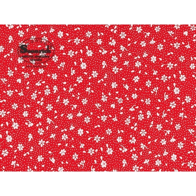 Soonrich látka na patchwork bílé kytky na červené ptw133 – Zbozi.Blesk.cz