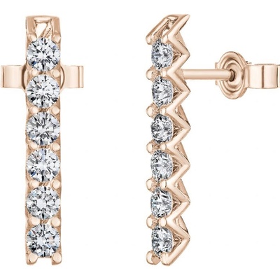 Tiami náušnice z růžového zlata s diamanty Pure Line 6 PUZETOVÉ ZAPÍNÁNÍ EPL6PP2101
