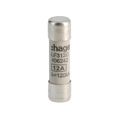 HAGER Pojistka LF312G 12A, 10x38 gG LF312G, válcová (balení 10ks) LF312G