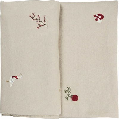 IB LAURSEN Vyšívaný vianočný obrus Christmas Patterns 150 x 250 cm