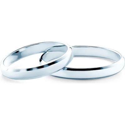 SAVICKI Сватбени халки: бяло злато, скосени. 3 мм