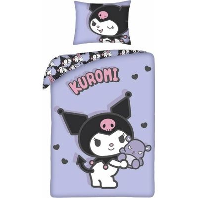 Halantex obliečky z mikrovlákna Kuromi motív Purple Love 70x90 140x200