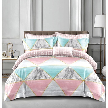 EmonaMall Двулицево спално бельо с ластик EmonaMall, 4 части - Модел S15279 (S15279-66666c)