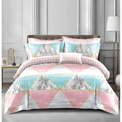 EmonaMall Двулицево спално бельо с ластик EmonaMall, 4 части - Модел S15279 (S15279-66666c)