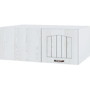 ИРИМ Горен ъглов кухненски шкаф Сити БФ-Бяло фладер-04-163 ляв 90 см