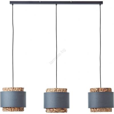 Brilliant - Пендел WATERLILLY 3xE27/60W/230V сив (BI0176)