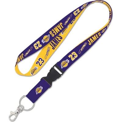 Šňůrka na krk Wincraft LeBron James Los Angeles Lakers NBA Lanyard w/detachable buckle 1"