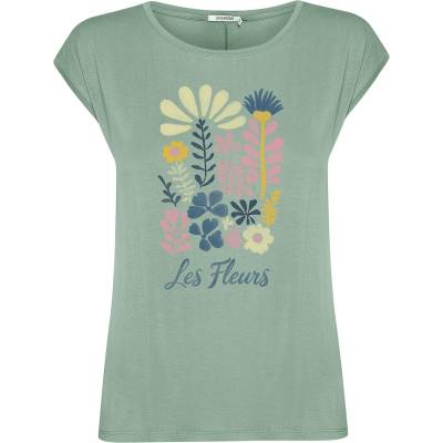 GreenBomb Дамска тениска GreenBomb Women's Les Fleurs Timid T-shirt - Pale Green (916-7003-0113)