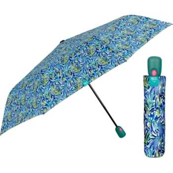 Дамски автоматичен Open-Close чадър Perletti Time 26254, Зелена дръжка