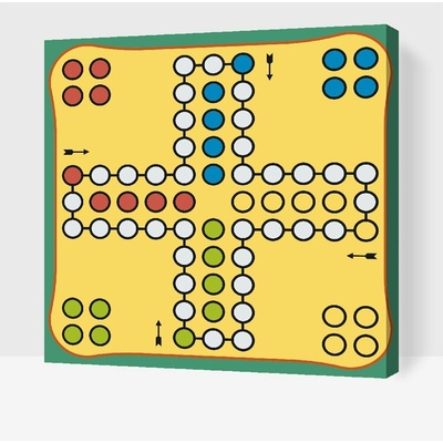 Vymalujsisam.sk Maľovanie podľa čísiel Človeče nehnevaj sa- Štandard Veľkosť 50 x 50 cm Rám Na kartónovej doske