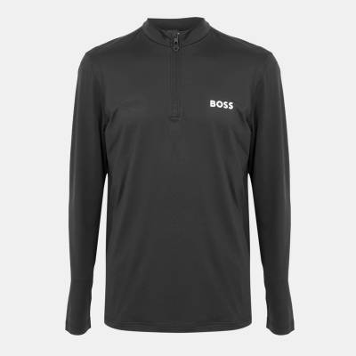 Boss Горнище Boss Men's Green 1/4 Zip Performance Tracksuit Top - Black
