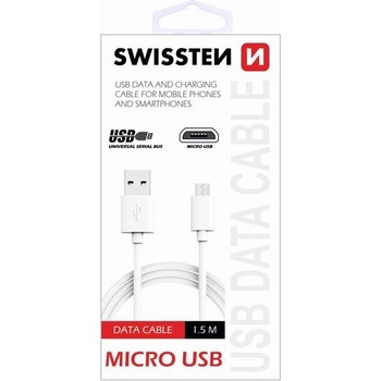 Swissten 71503202 USB - microUSB, 1,5m, bílý