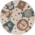 Hanse Home Бежов детски килим ø 140 cm Animal Party - Hanse Home (105968-140)
