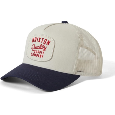 Brixton Мъжка шапка с козирка Brixton Hubal Curved Netplus Medium Profile Trucker Hat Cap - Off White / Midnight Blue - размер One Size (904-5663-0111)