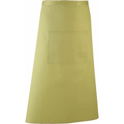 Premier Workwear Keprová dlouhá barmanská zástěra s velkou kapsou zelená limetková Pantone 382 PW158