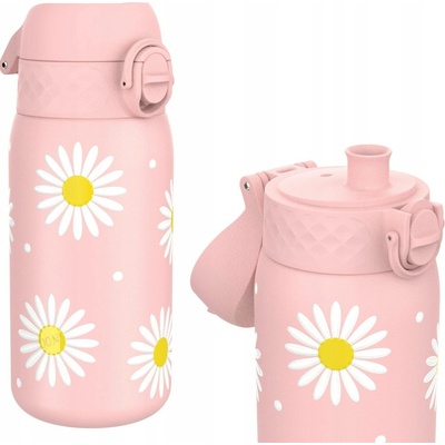 Ion8 Lahev Na Pití z nerezové oceli s náustkem Daisies 400 ml růžová