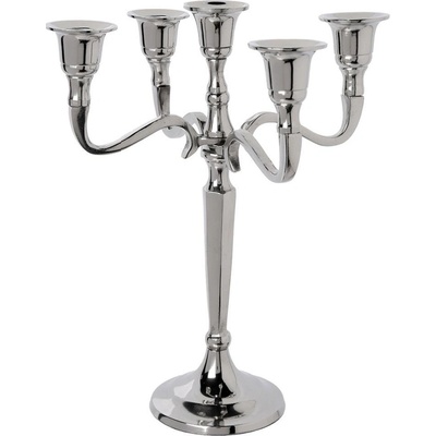 Atmosphera Kovový svícen stříbrný, 22 cm