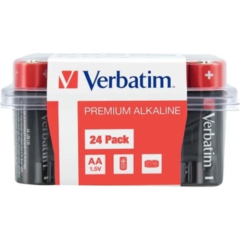 Verbatim Батерии алкални Verbatim, AA, LR6, 1.5V, 24 бр