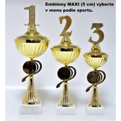 VIZINGR Poháry 334 Emblém MAXI 5 cm vyberte z naší nabídky podle sportu nebo nám zašlete vlastní logo.